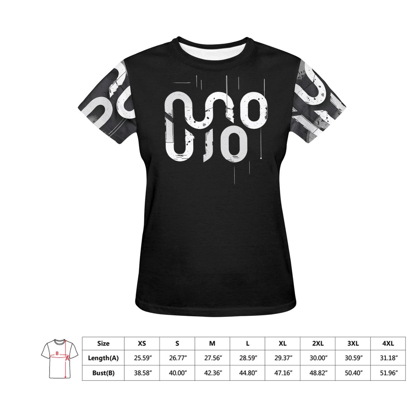 T-shirt donna graffiti all over "Urban Static" – Collezione Concrete Echoes | JSHUB