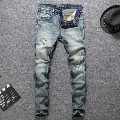 jeans slim fit balplein strappati