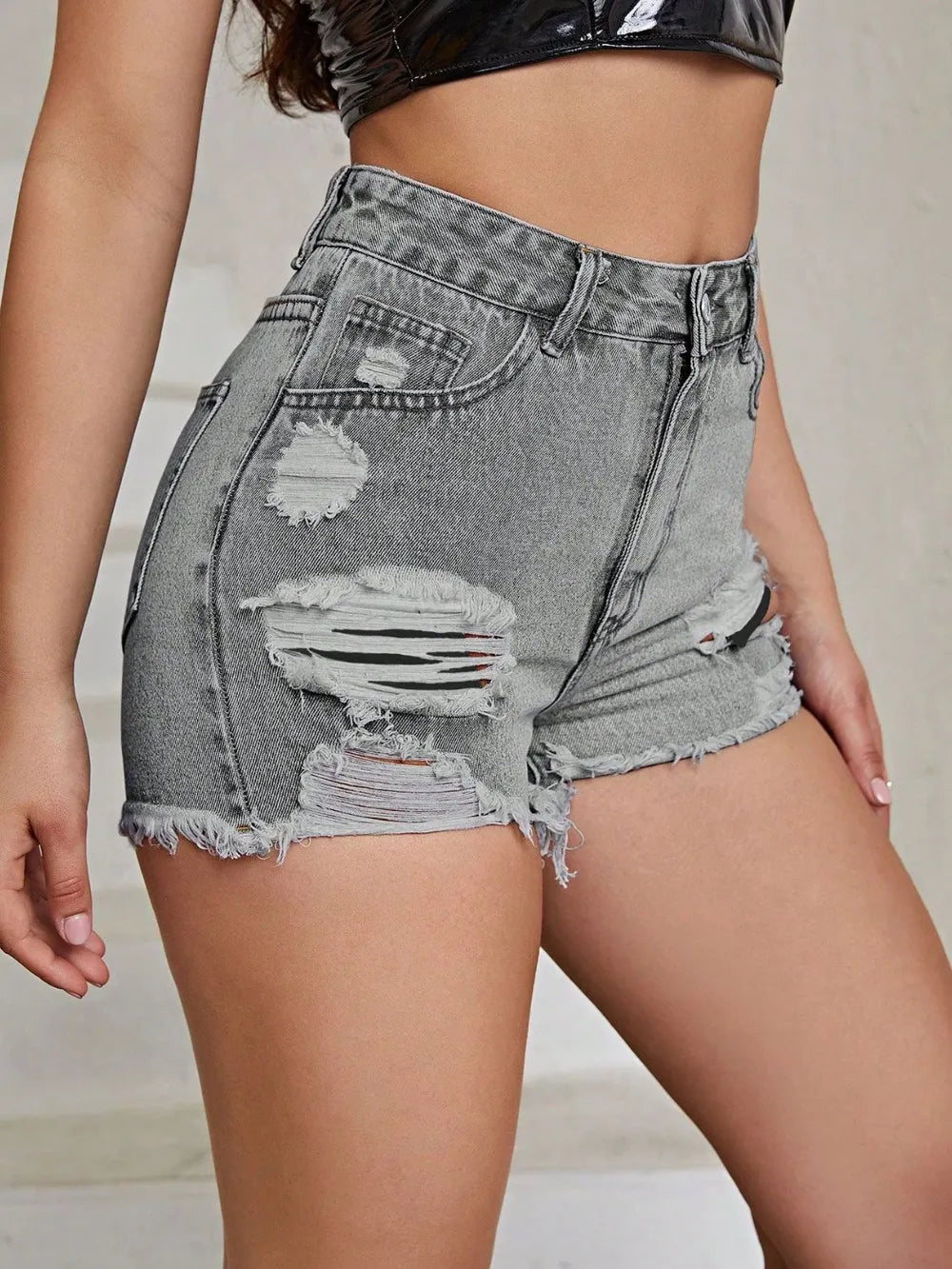Shorts High Rise Raw Edge