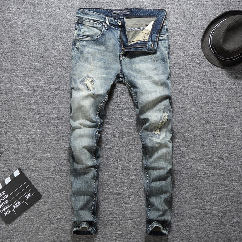jeans slim fit balplein strappati