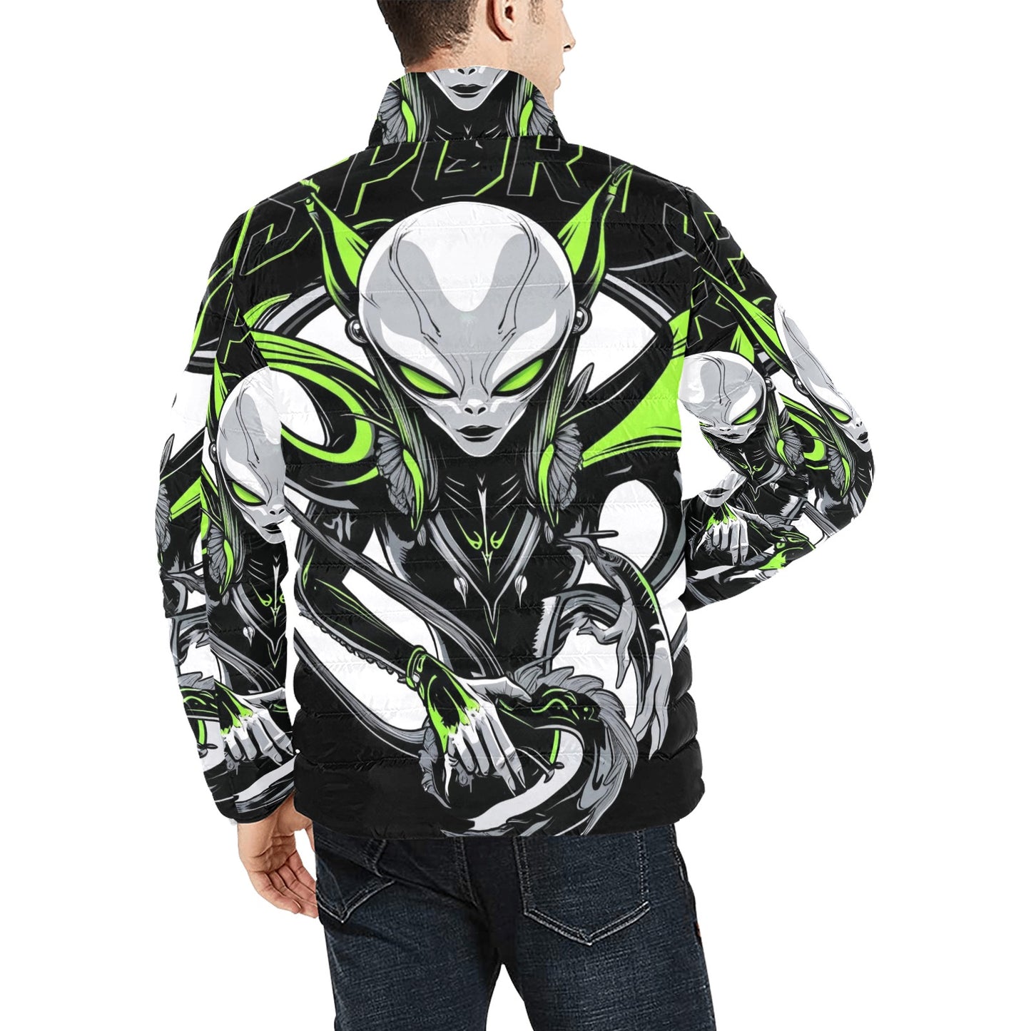 Giacca Bomber Uomo Collezione Xenoflare JSHUB – Base Nera Stampa All Over