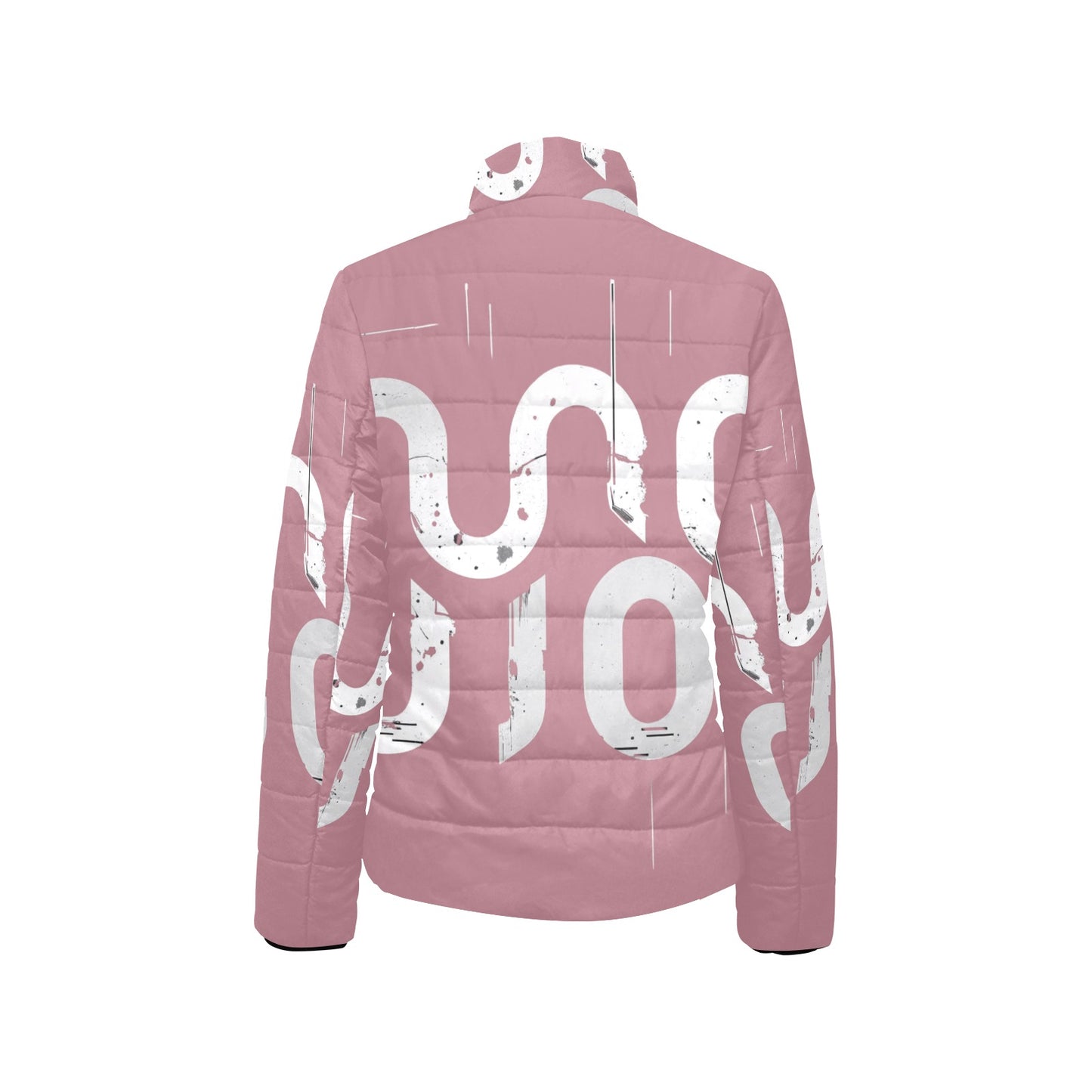 Giacca imbottita donna Rosybrown Concrete Echoes “Urban Static” colletto rialzato
