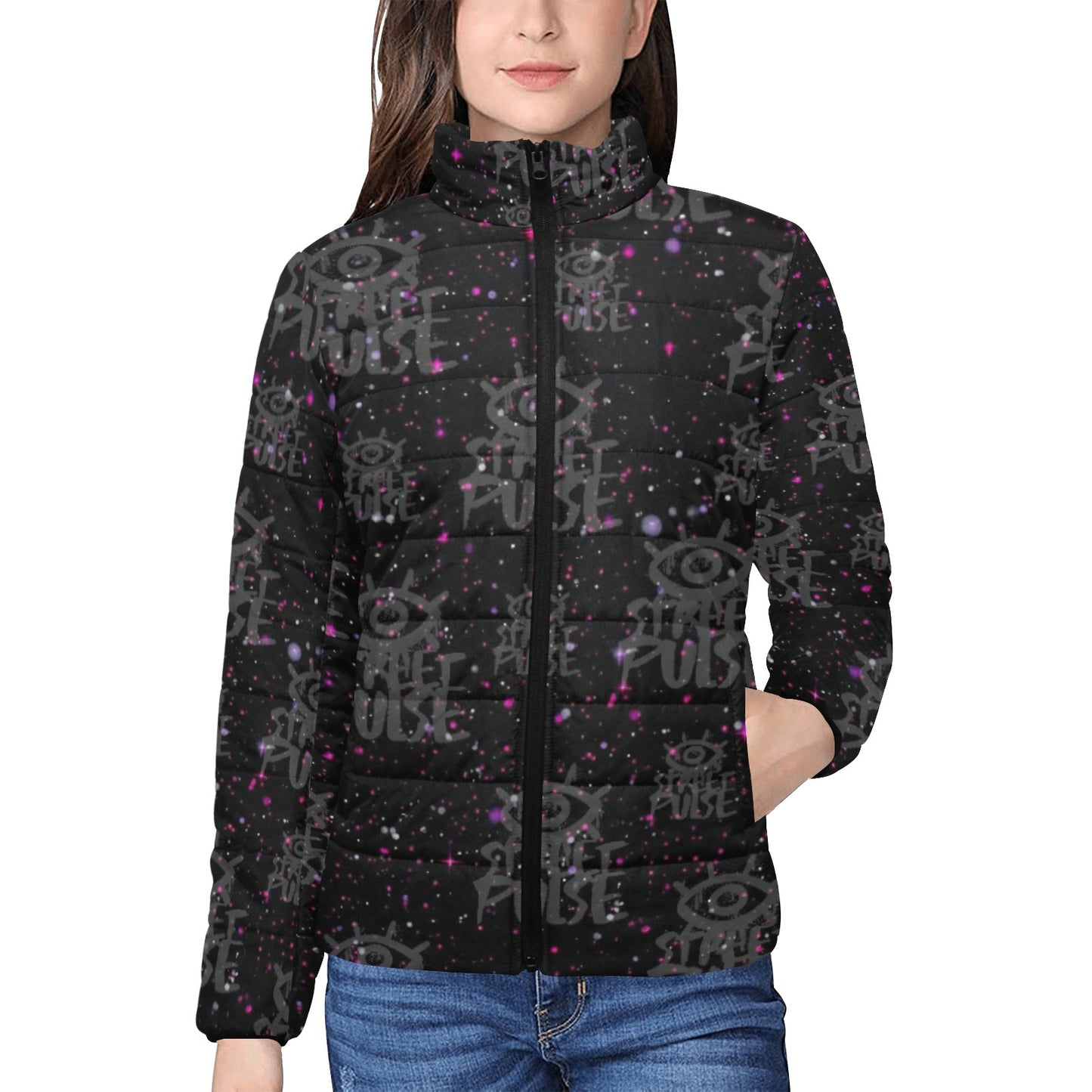 Giacca imbottita donna JS Street Pulse nera colletto rialzato
