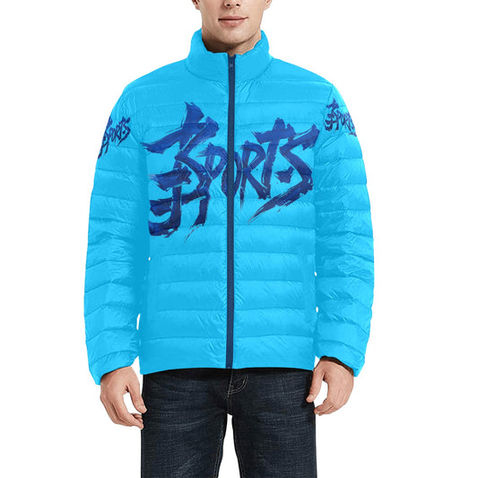 Giacca Bomber Uomo Collezione JSports Momo K46 Ocean Drift ArmTag JSHUB – Base Deepsky Blu con Stampa e Tag Spalle Blu Scuro Sfumati