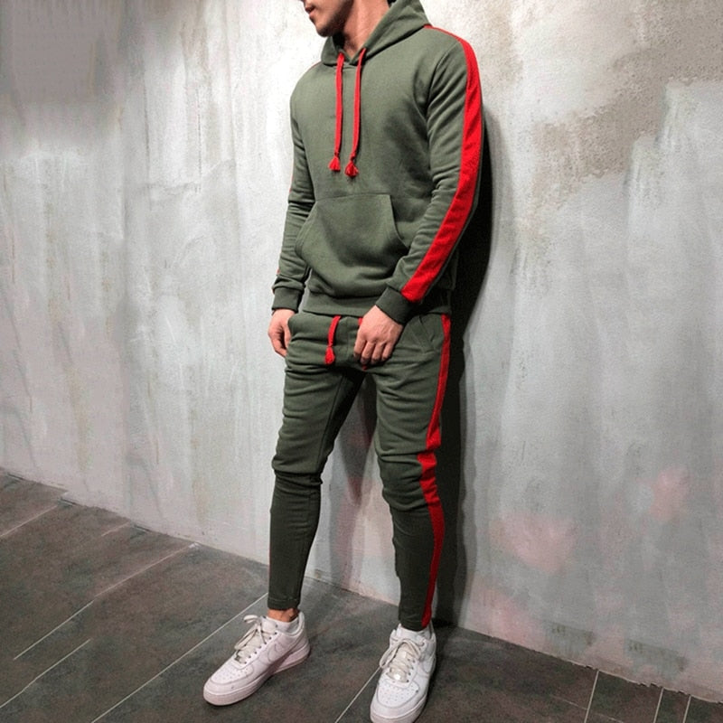 Tuta Stripe Line Set – Felpa Patchwork + Jogger con Coulisse