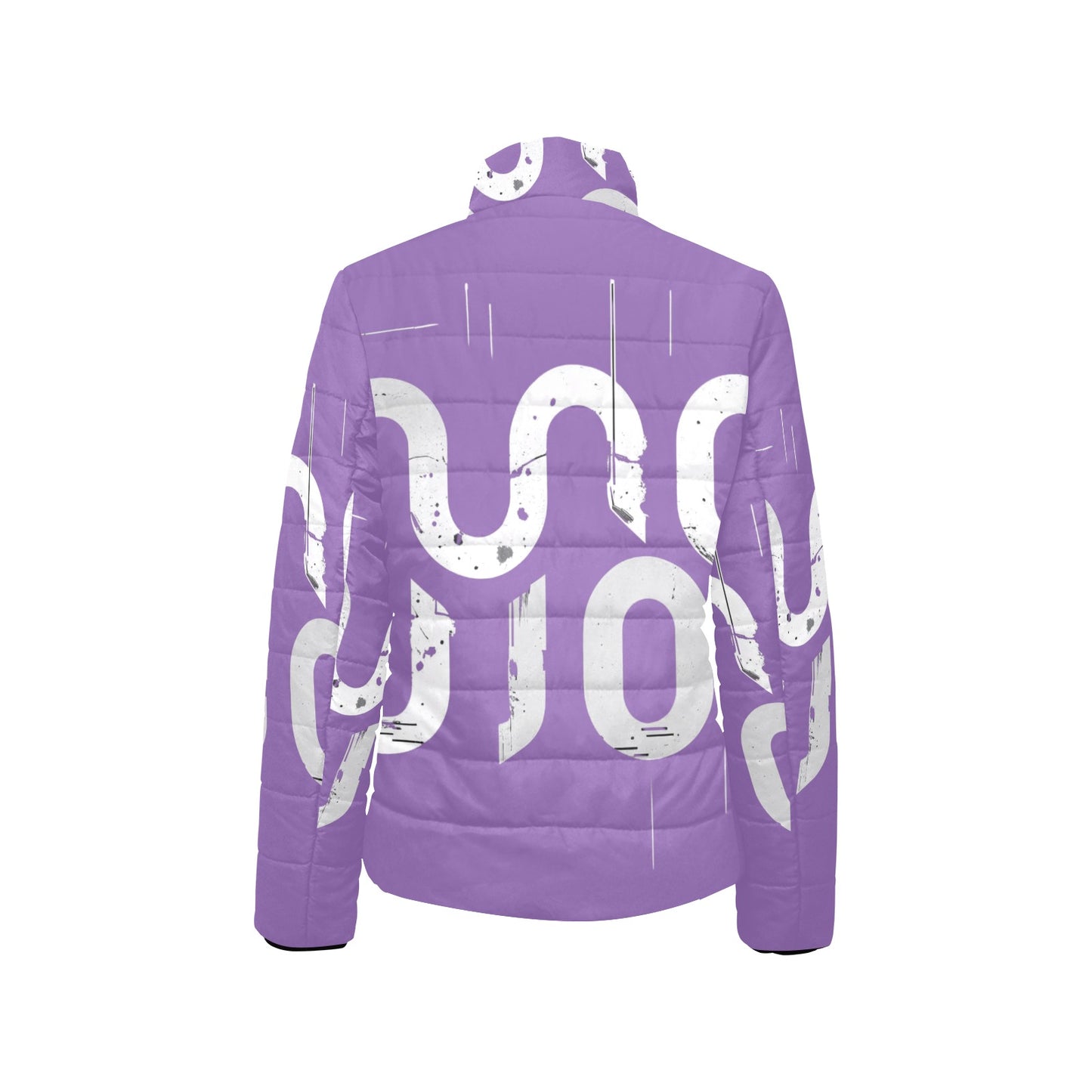 Giacca imbottita donna viola Concrete Echoes “Urban Static” colletto rialzato