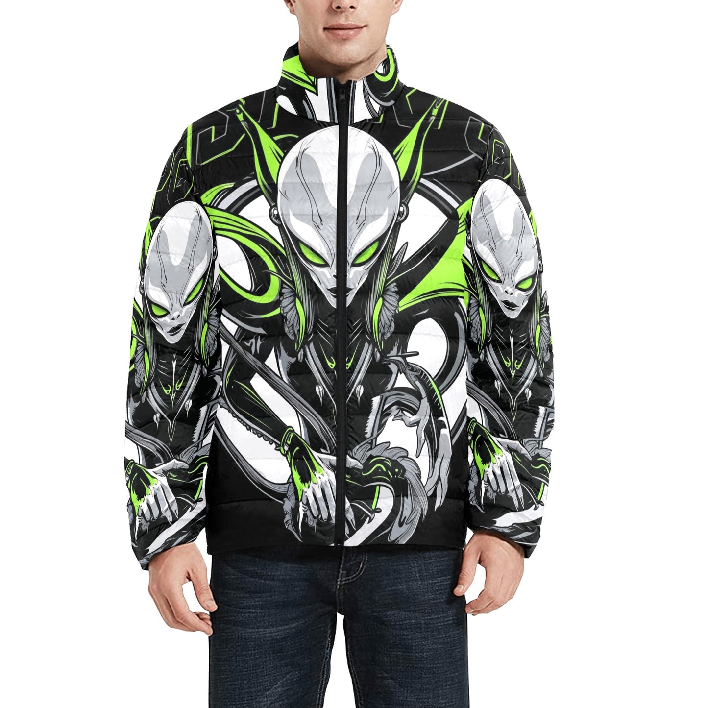 Giacca Bomber Uomo Collezione Xenoflare JSHUB – Base Nera Stampa All Over