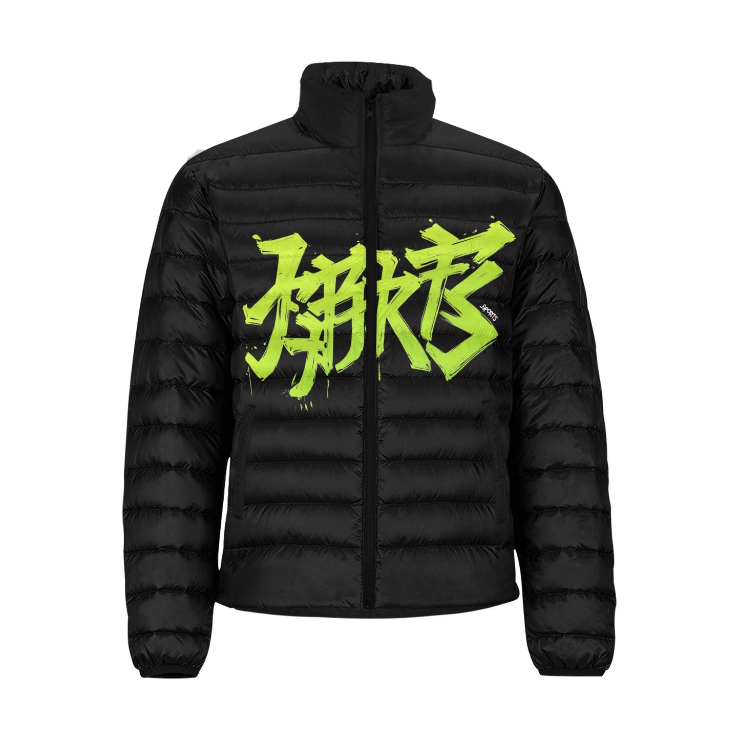 Giacca Bomber Uomo Collezione JSports Mono H18 Black-Neon JSHUB – Base Nera Stampa Centrale Fluo