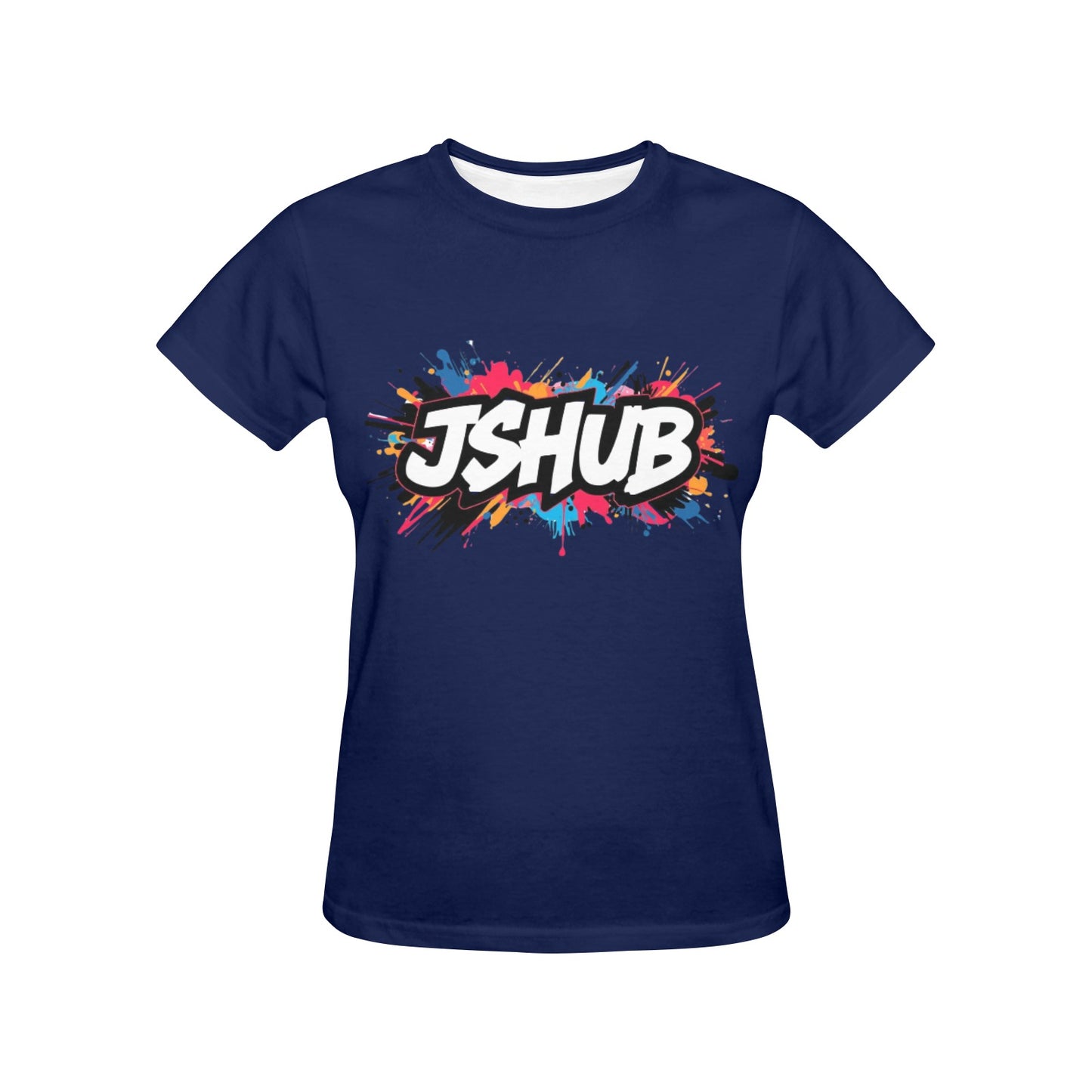 T-shirt Donna JSHub Girocollo Elegante – Stampa All-Over Urban Style