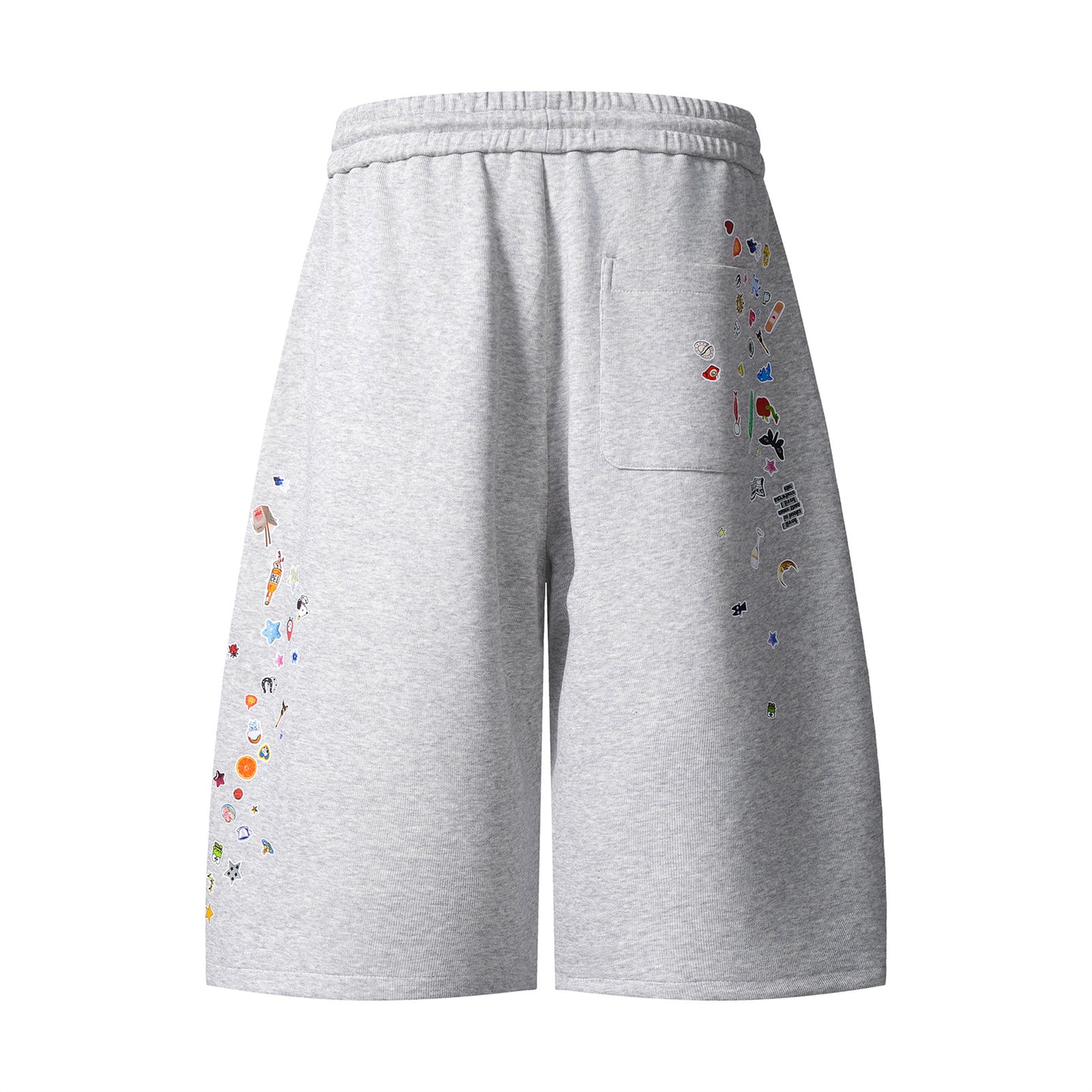 Bermuda “Toon Bloom” stampa cartoon retro fit largo