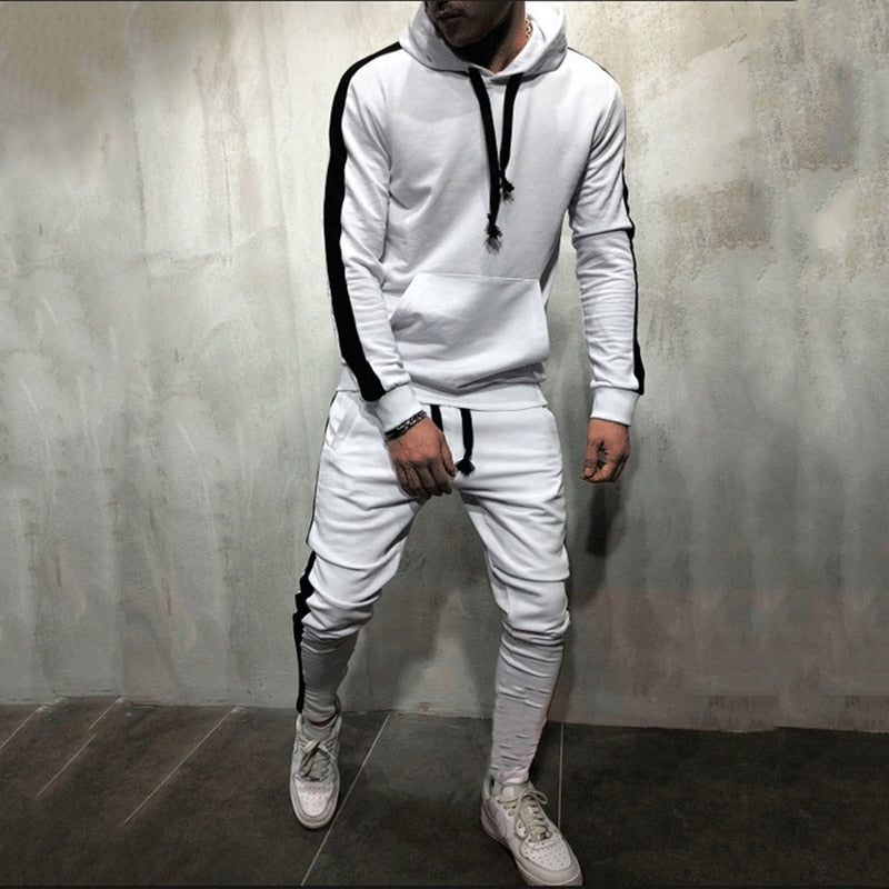Tuta Stripe Line Set – Felpa Patchwork + Jogger con Coulisse