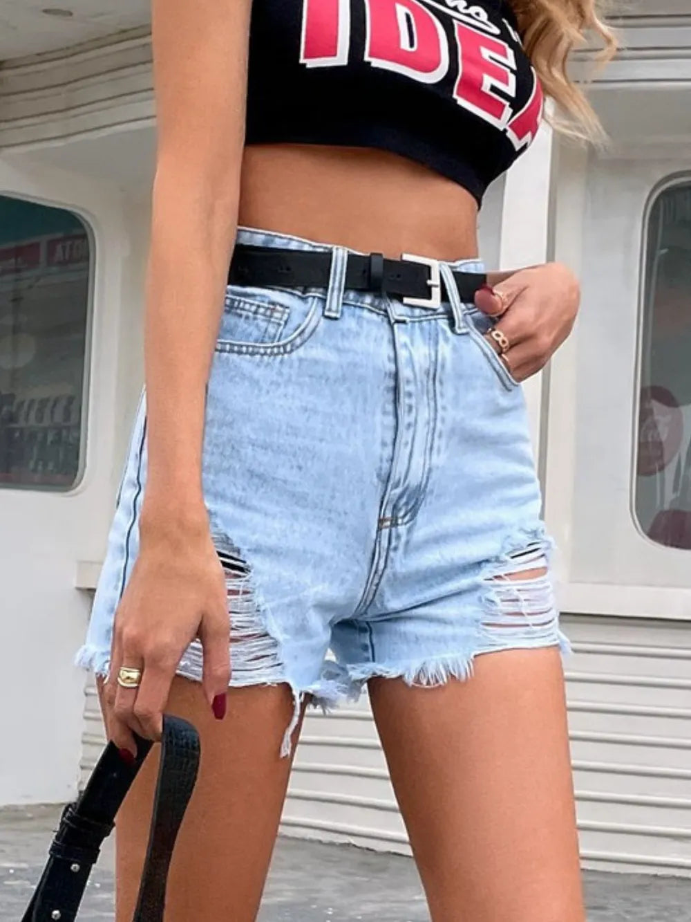 Shorts Distressed Raw Hem