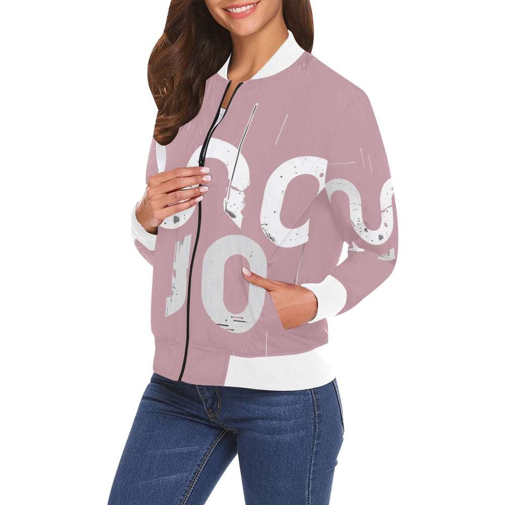 Bomber donna Concrete Echoes Urban Static rosybrown logo all-over streetwear