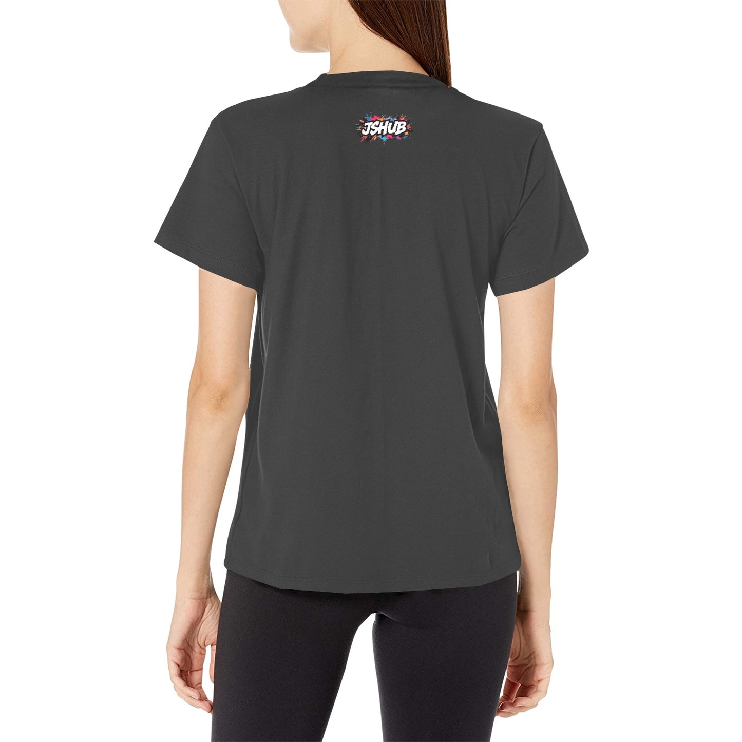 T-shirt Donna JSHub Girocollo Elegante – Stampa All-Over Urban Style