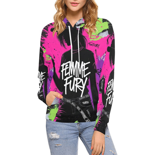 Felpa Femme Fury graffiti con cappuccio – Hoodie donna