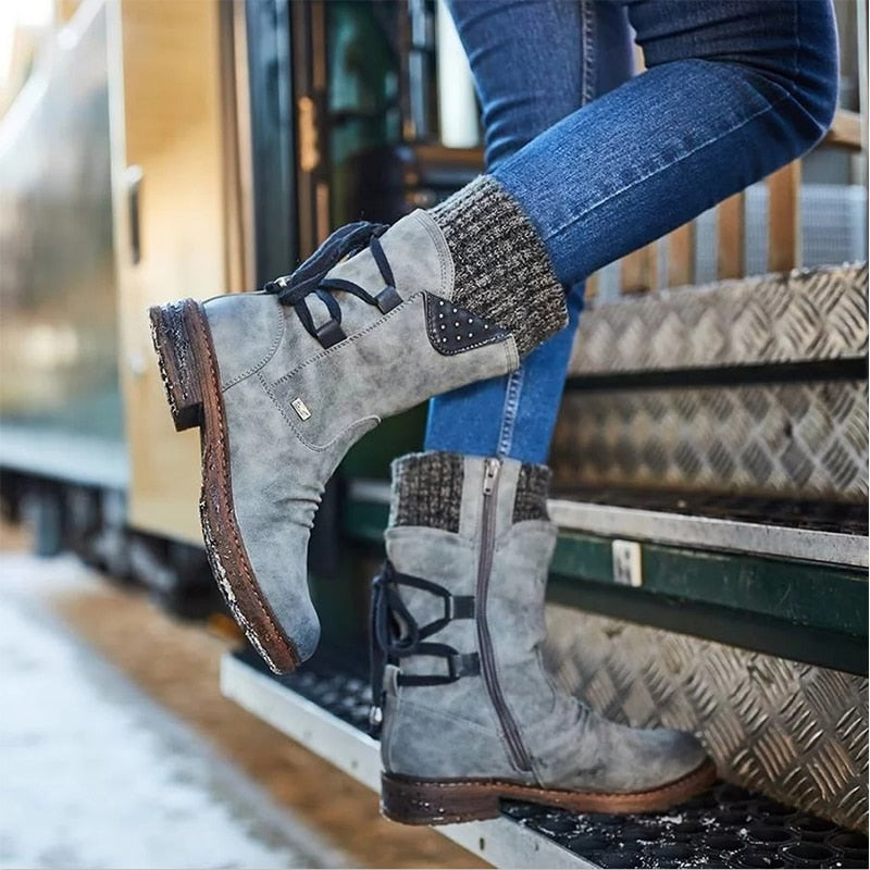 Stivale Frostline Rise – Suede Snow Boots Mid-Calf