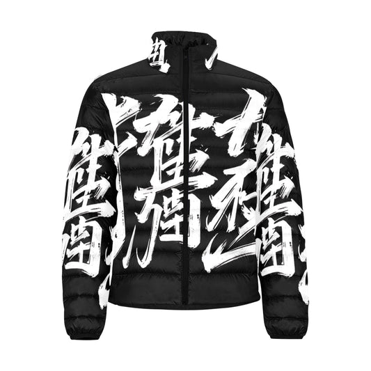 Giacca Bomber Uomo Collezione JSports Momo M02 Notte Infinita JSHUB – Base Nera con Stampa All-Over Bianca