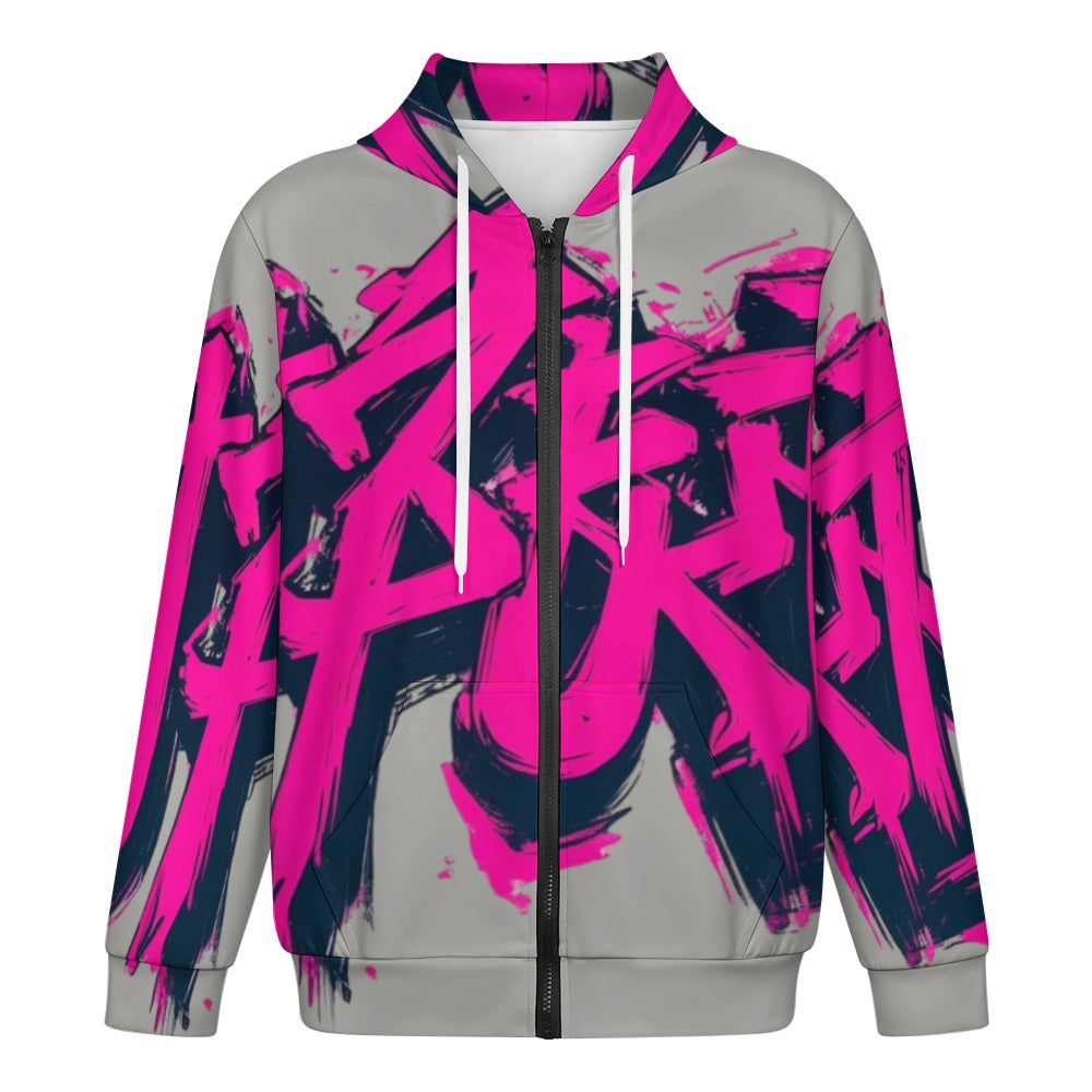 Felpa JSPORTS Momo M07 – Grigio Melange e Fuxia Contornata da Sfumature Scure