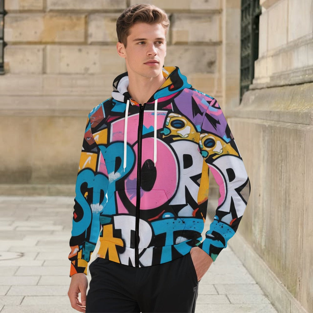 Felpa zipper murales man