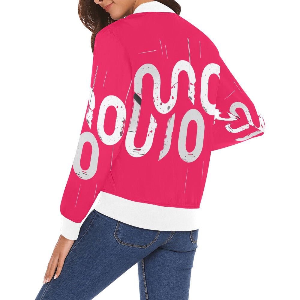 Bomber donna Concrete Echoes Urban Static crimson logo all-over streetwear