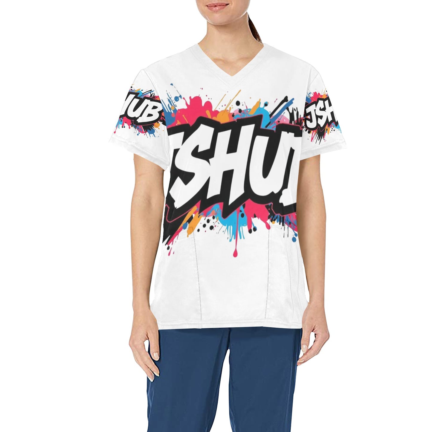 T-shirt Scrub Unisex JSHub Logo Multicolor All-Over – Urban Style 2025