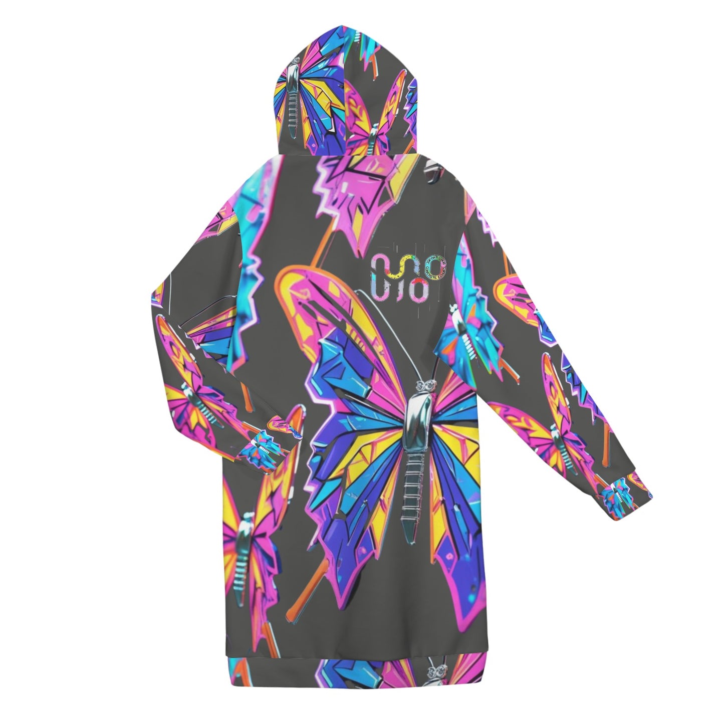 Giacca felpa donna con cappuccio e zip Wings of Noise stampa all-over – 10 varianti colore