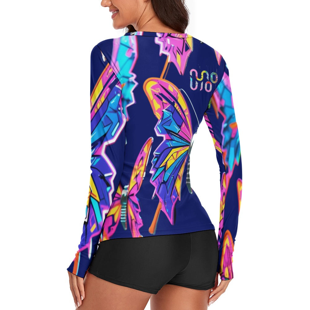 Maglietta donna Wings of Noise maniche lunghe protezione UV – 10 varianti colore