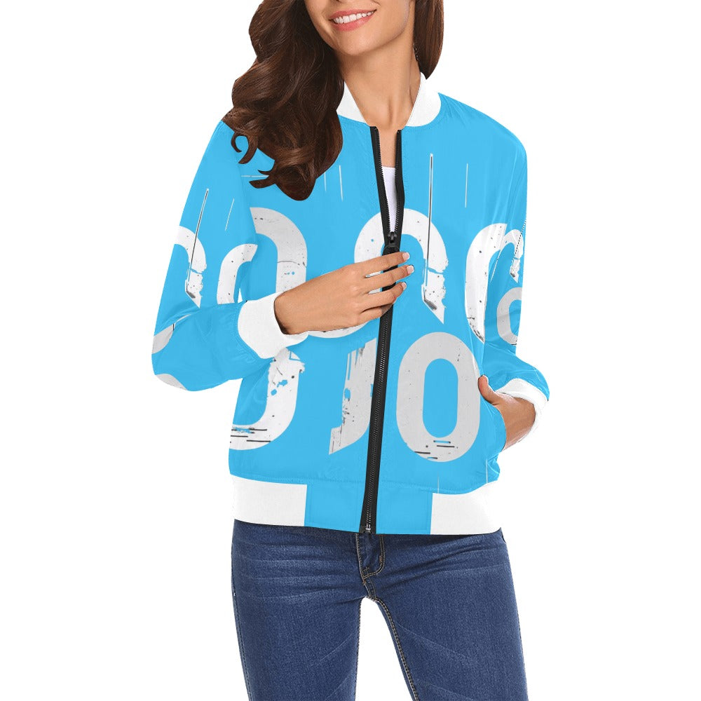 Bomber donna Concrete Echoes Urban Static dark turquoise logo all-over streetwear