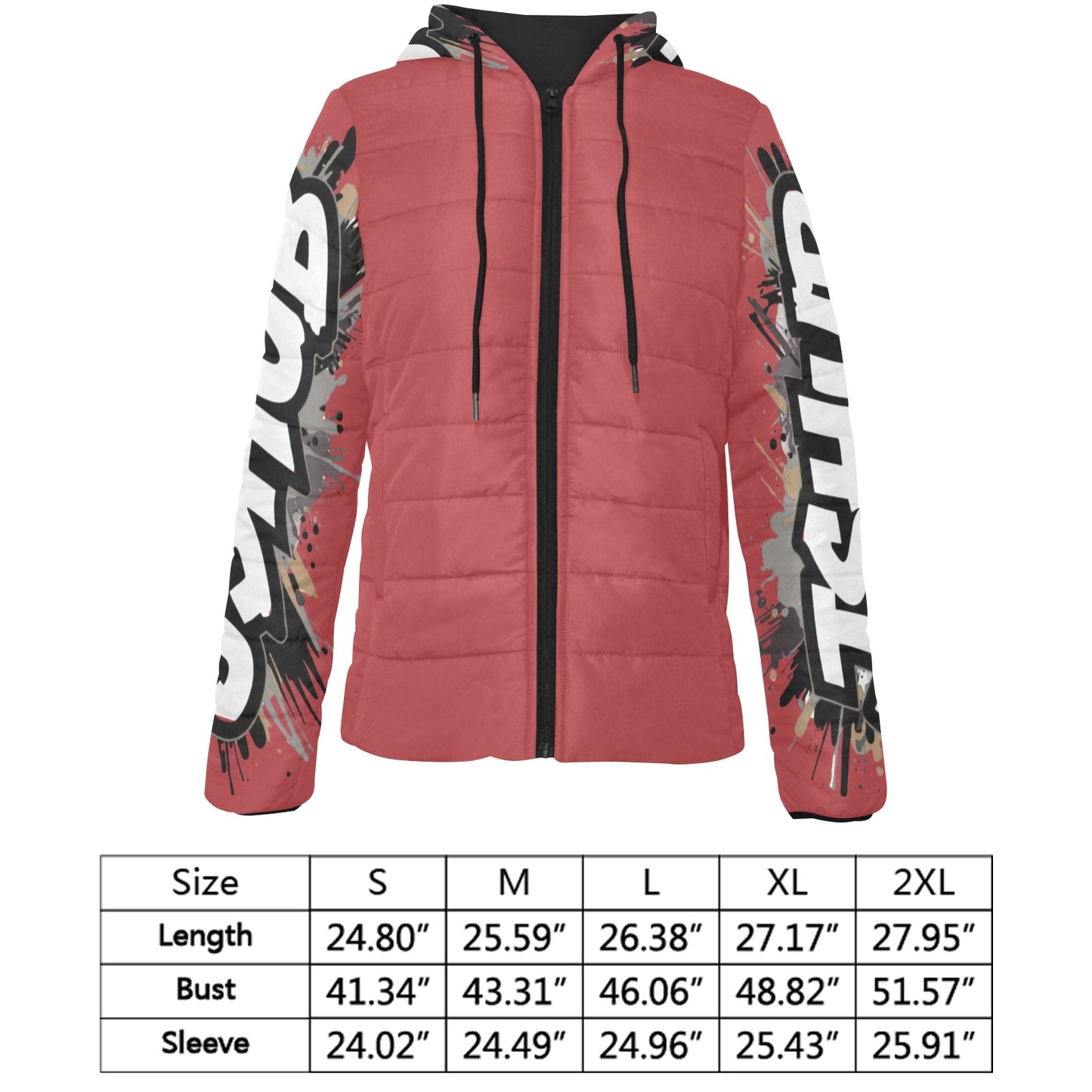 Giacca Imbottita con Cappuccio da Donna – Stampa All Over JSHub
