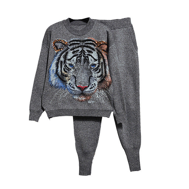 Tuta Knitwear Tiger Embossed