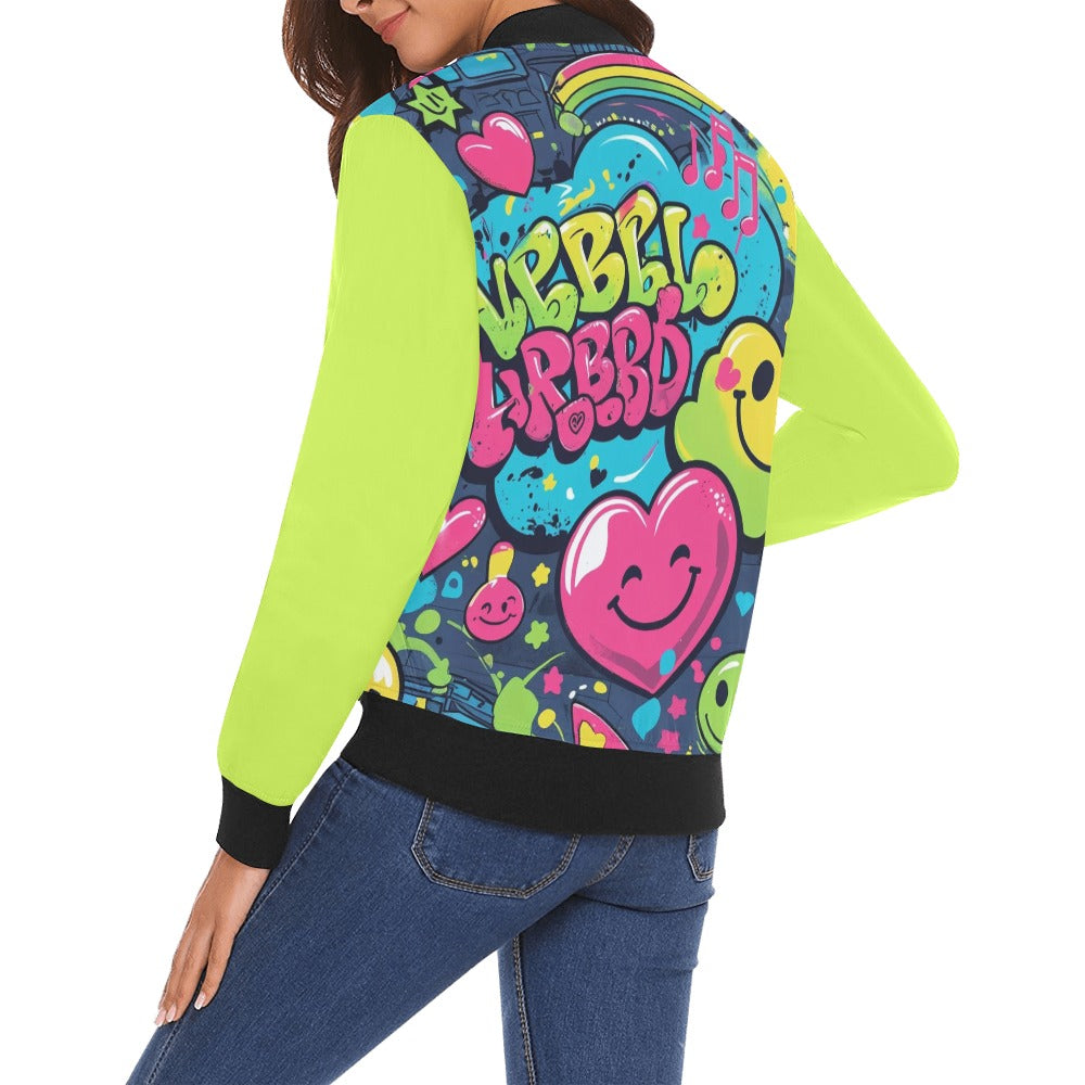 Bomber donna Viber City stampa all-over emozioni urbane – 5 varianti colore