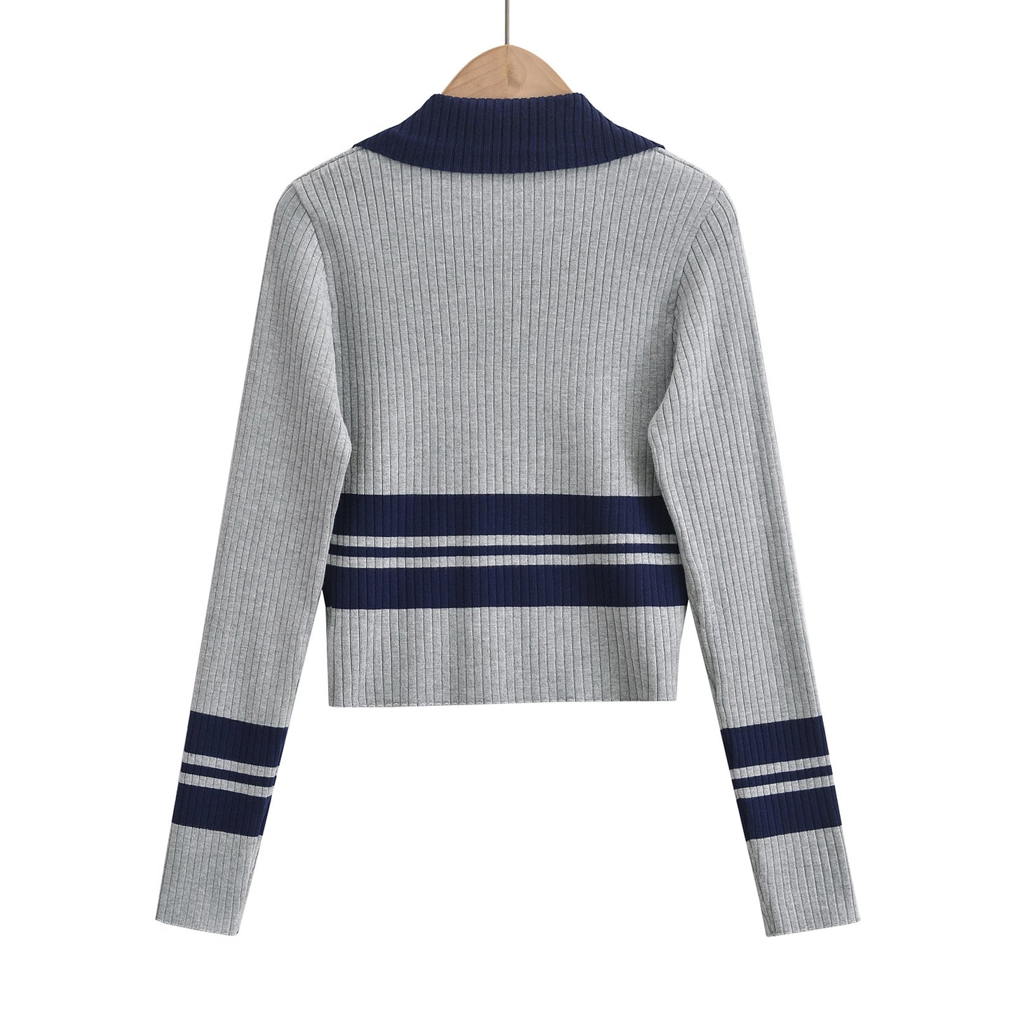 Maglione Unisex Streetwear a Righe Scollo V in Viscosa