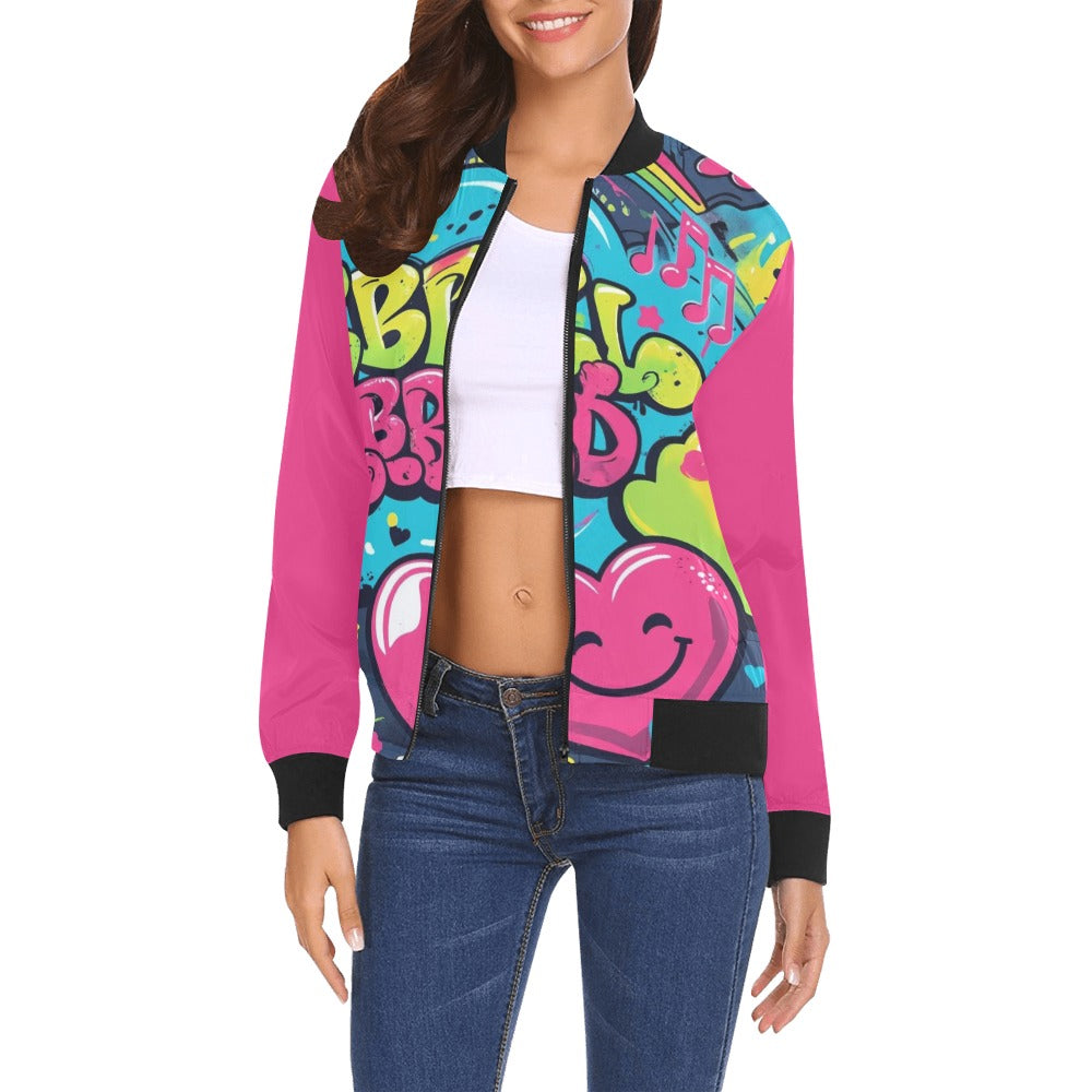 Bomber donna Viber City stampa all-over emozioni urbane – 5 varianti colore
