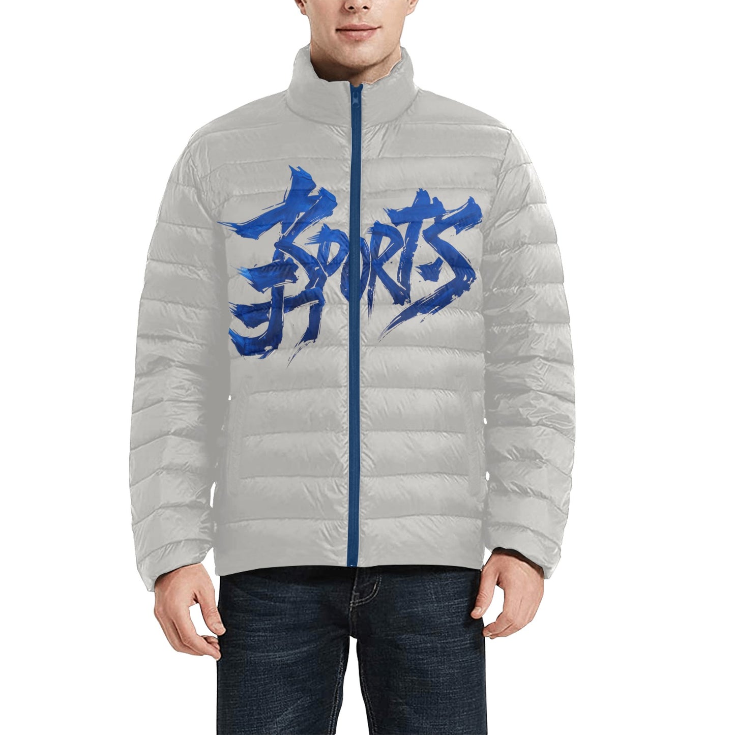 Giacca Bomber Uomo Collezione JSports Mono H18 Color Series JSHUB – Quattro Varianti con Stampa Centrale Blu Marino Sfumato