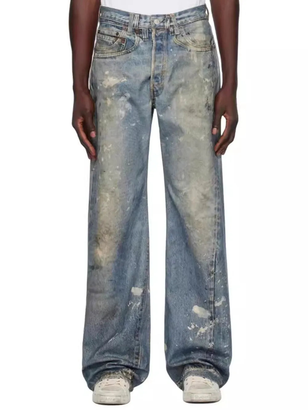 Jeans Washed Print Straight