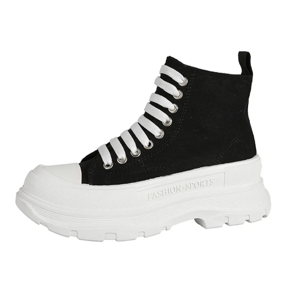 Sneakers Platform in Tela con Lacci