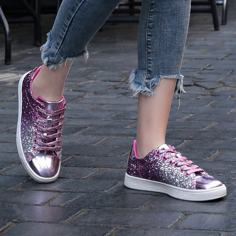 Sneakers Donna Bling Rush – Glitter Flat Shine
