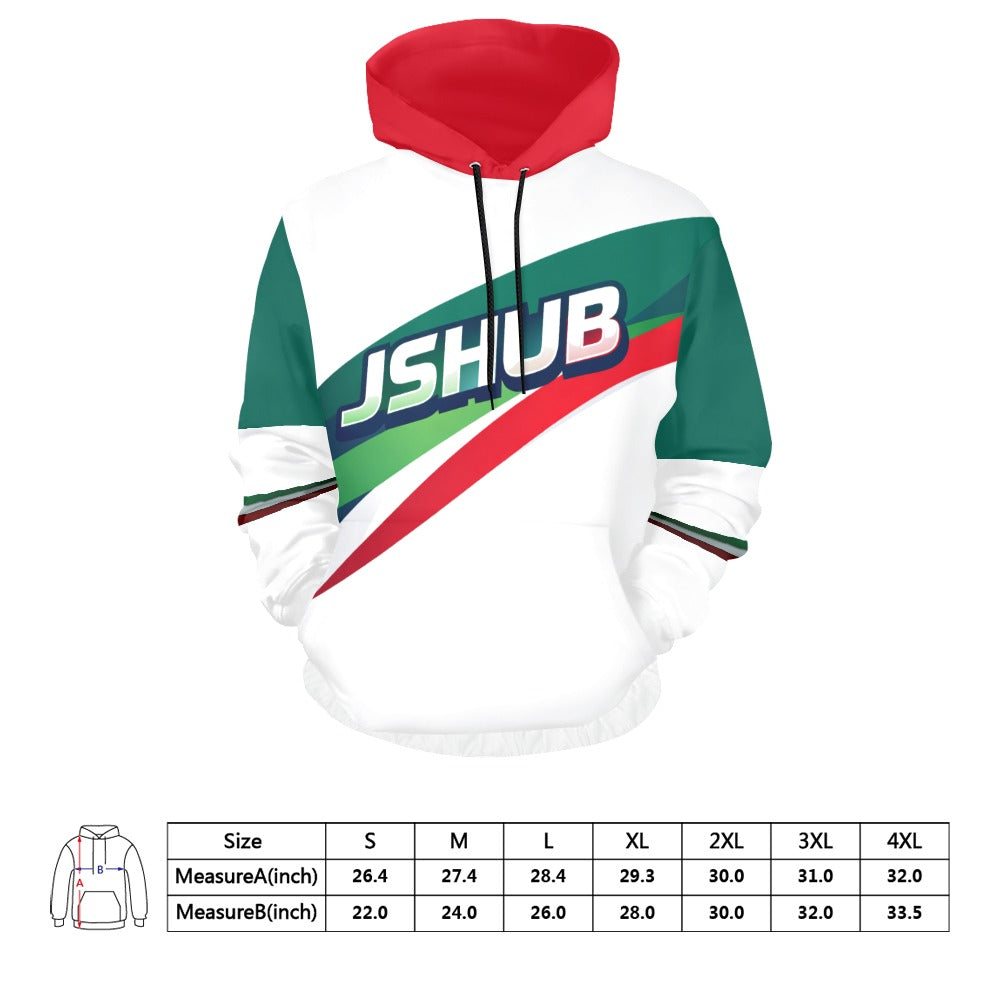 Felpa Italy Uomo Bianca Cappuccio JSHUB Tricolore Winter Nation 2026 Streetwear