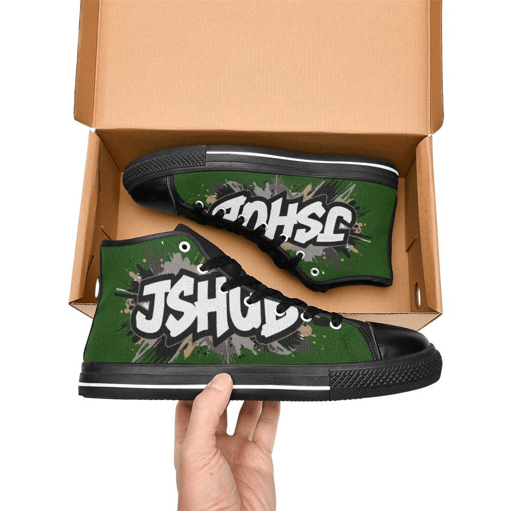 Scarpe Alte da Donna in Tela Urban JSHub Graffiti Dark – Design Esclusivo