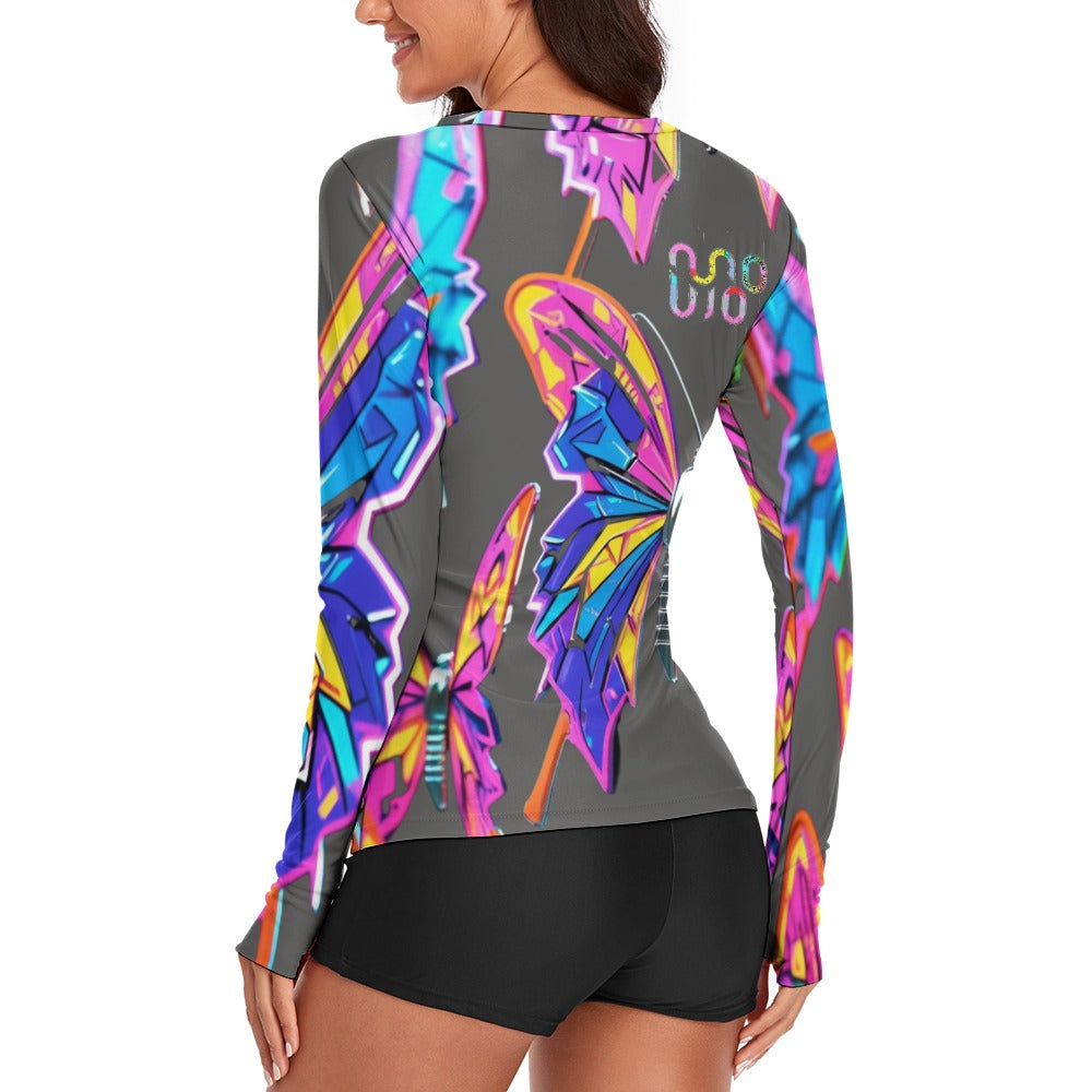 Maglietta donna Wings of Noise maniche lunghe protezione UV – 10 varianti colore