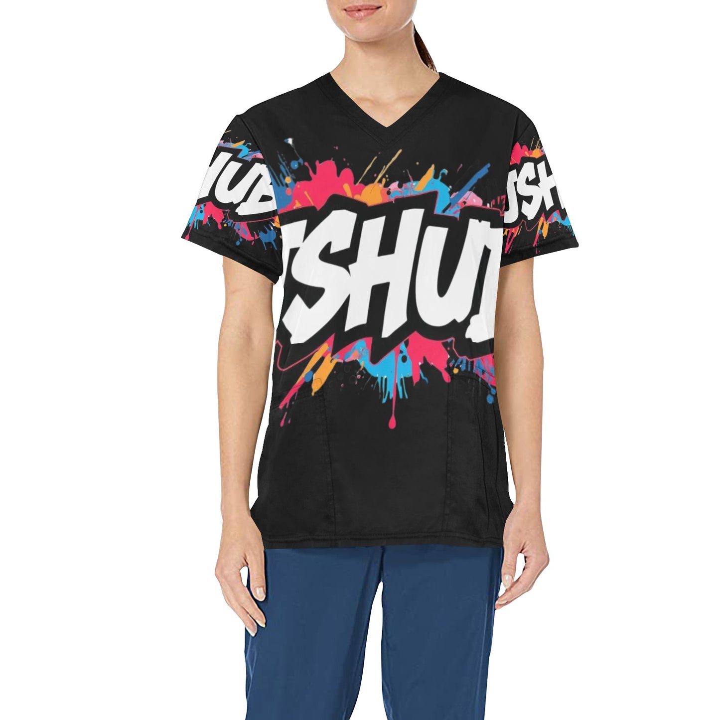 T-shirt Scrub Unisex JSHub Logo Multicolor All-Over – Urban Style 2025
