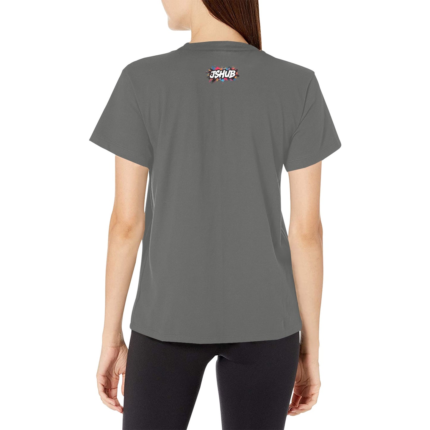 T-shirt Donna JSHub Girocollo Elegante – Stampa All-Over Urban Style