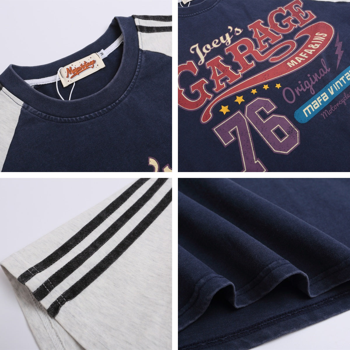 T-shirt Colorblock Raglan Letters