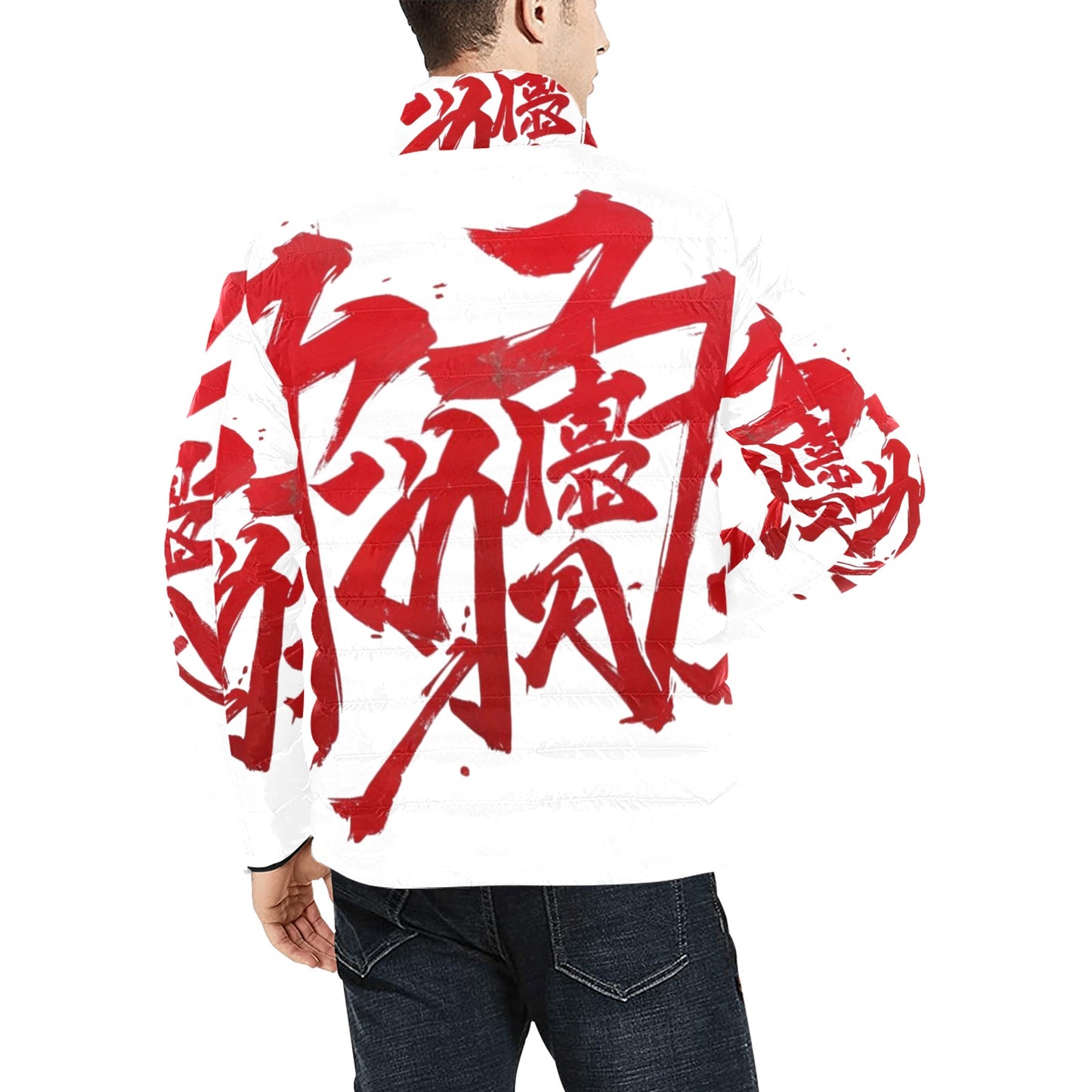 Giacca Bomber Uomo Collezione JSports Momo M05 Bianco Aurora e Rosso Sfumato JSHUB – Base Bianca con Stampa All-Over Rossa Sfumata