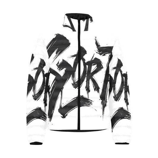 Giacca Bomber Uomo Collezione JSports Momo M01 Dominio Bianco Nero JSHUB – Base Bianca con Stampa All-Over Nera