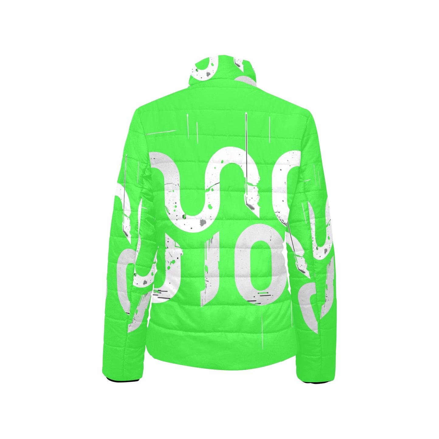 Giacca imbottita donna verde lime Concrete Echoes “Urban Static” colletto rialzato
