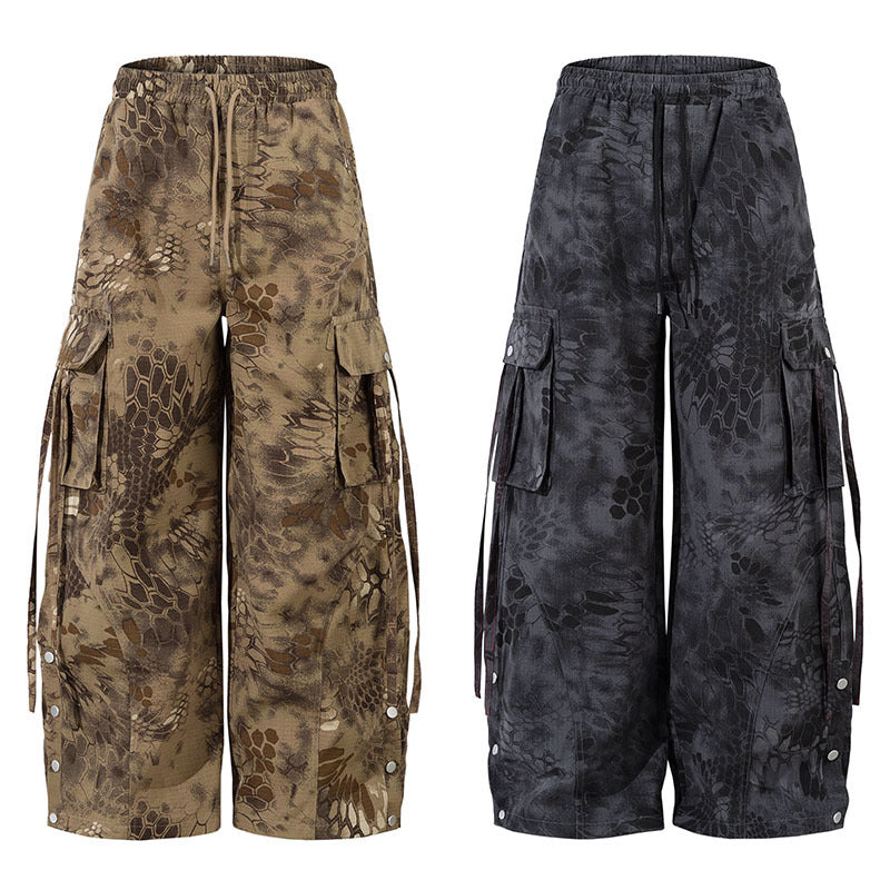 Pantaloni Cargo Camouflage Loose Fit