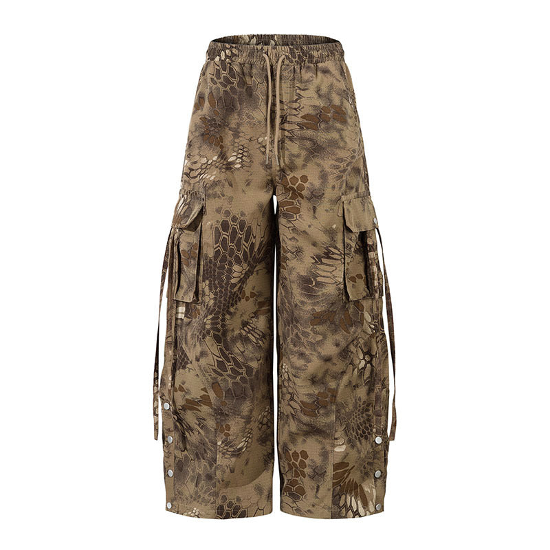 Pantaloni Cargo Camouflage Loose Fit