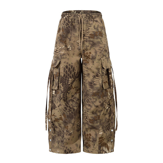 Pantaloni Cargo Camouflage Loose Fit