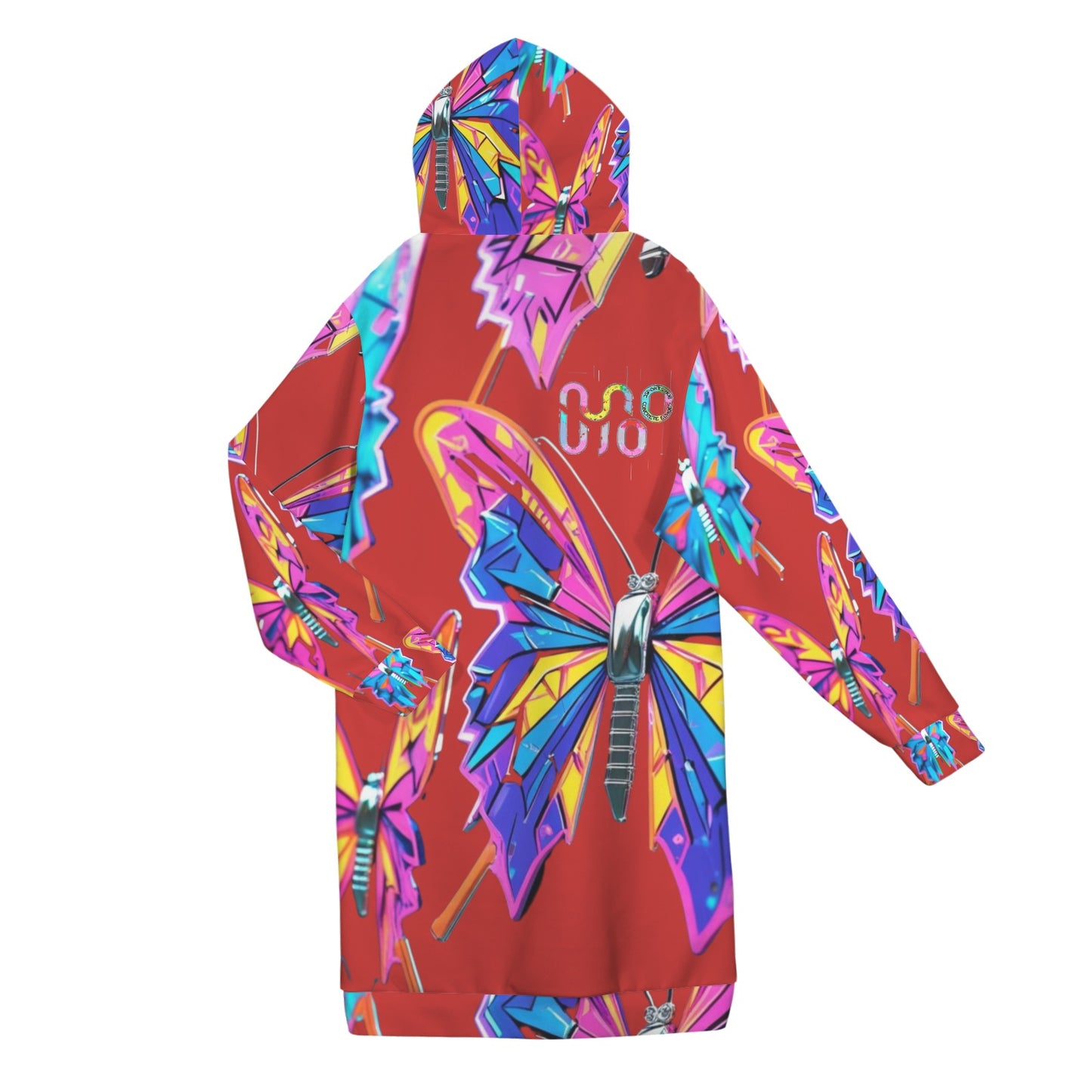 Giacca felpa donna con cappuccio e zip Wings of Noise stampa all-over – 10 varianti colore